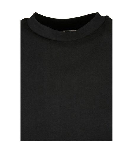 Womens/ladies Organic Cotton Cut-on T-shirt Dress Black Urban Classics