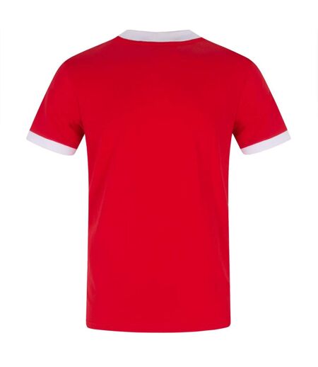 Mens United Wembley 1958 Crest Polyester V Neck T-shirt Red Fan Originals