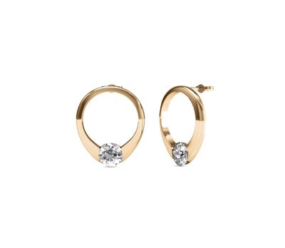 Boucles d'oreilles Mini Ring, Cristal d'Autriche