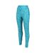 Womens/ladies Holeen Ii Animal Print Leggings Enamel Blue Regatta-3