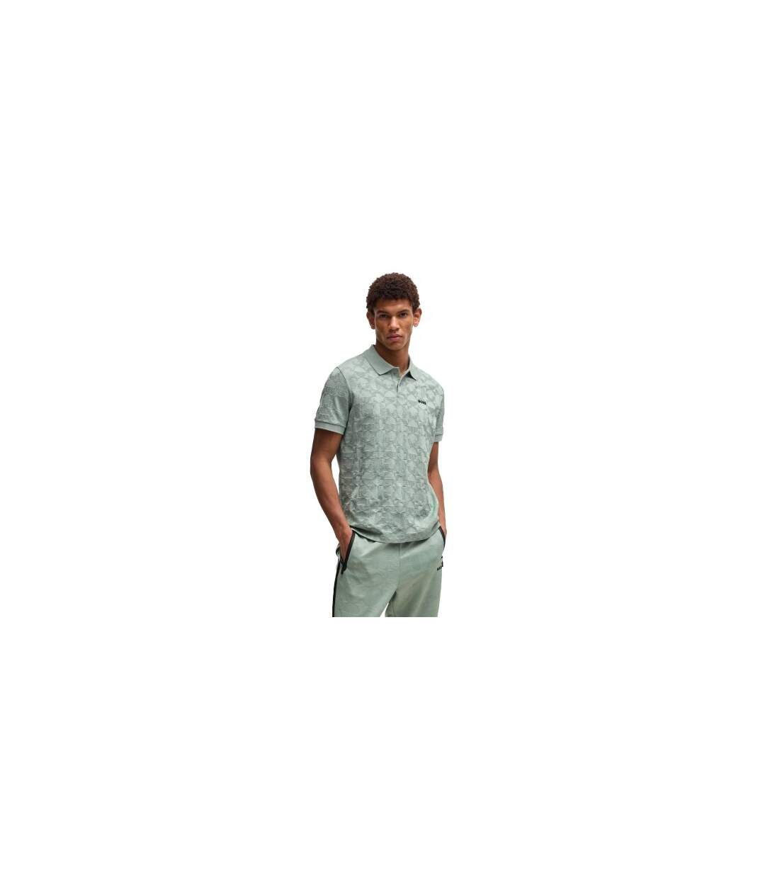 Polo Motif/style Cercle Pirax Homme Vert Boss-1