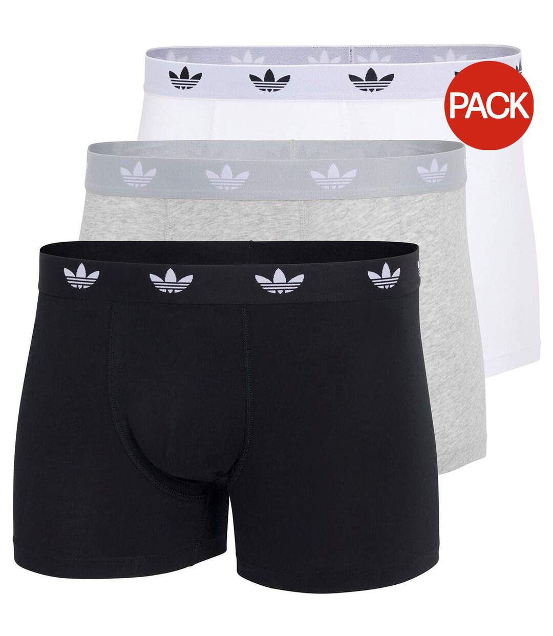 Lot De 3  Boxers Originals Homme Blanc Gris Noir Adidas-2