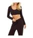 Womens/ladies Ribbed Loungewear Set Chocolate Brave Soul-4