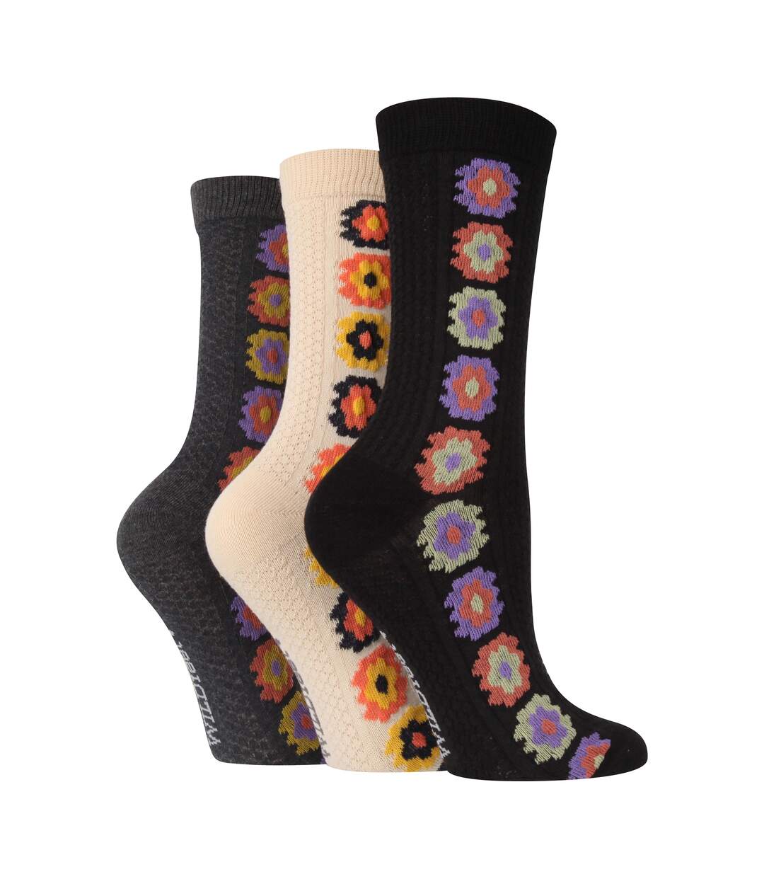 6 Pairs Ladies Multipack of Novelty Design Knitted Boot Socks | Autumn Socks-3