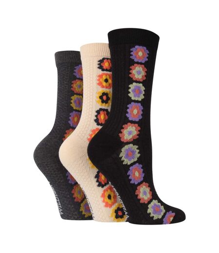 6 Pairs Ladies Multipack of Novelty Design Knitted Boot Socks | Autumn Socks