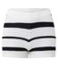 Womens/ladies Knitted Striped Snug Fit Shorts Cream Black I Saw It First-2