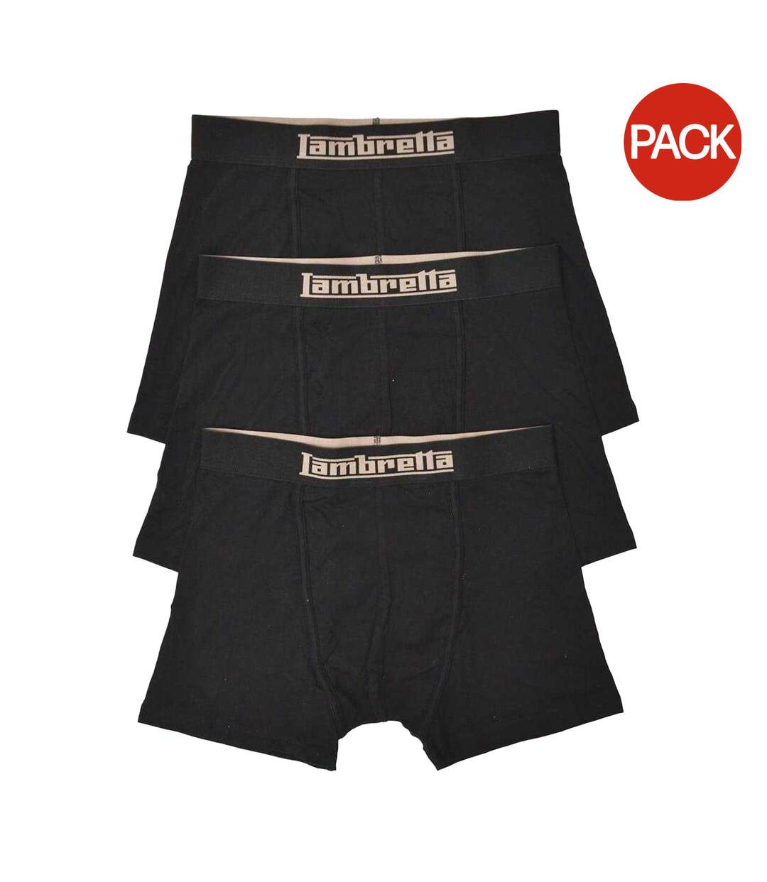 Lot De 3  Boxers Motif/style Logo Homme Noir Lambretta-1