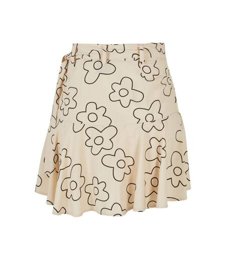 Womens/ladies Flower Mini Skort Soft Seagrass Urban Classics
