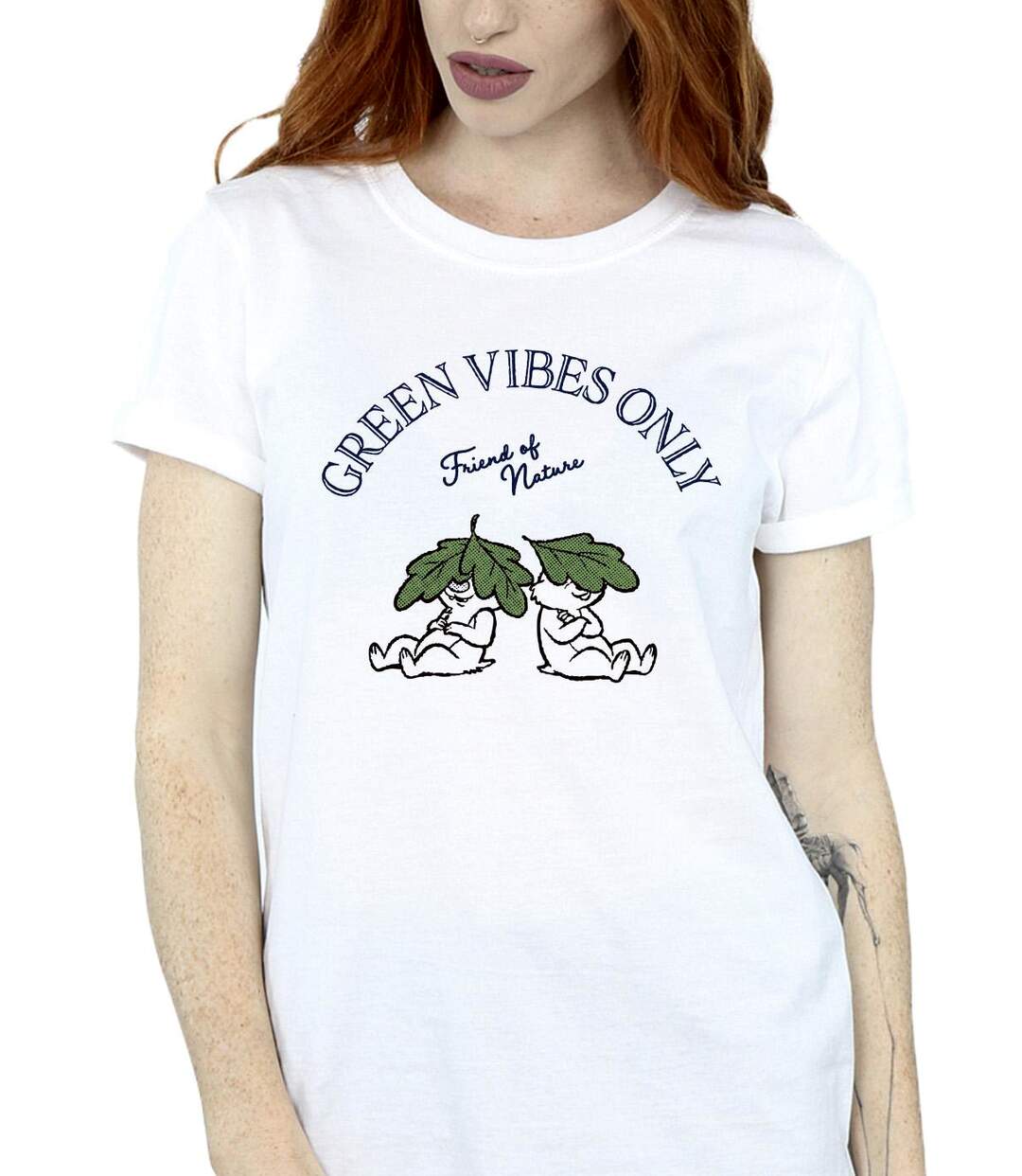 Disney - T-shirt CHIP 'N DALE GREEN VIBES ONLY - Femme (Blanc) - UTBI18742-3