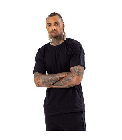 Hype Mens Tonal Tape Scribble Logo Oversized T-Shirt (Black) - UTHY5398