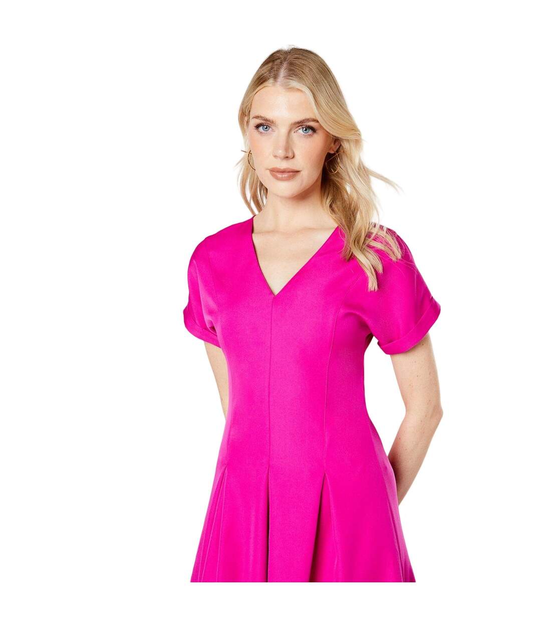 Robe mi-longue femme rose Principles-3