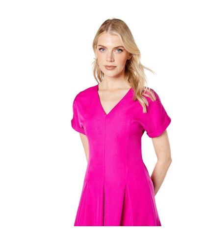 Womens/ladies pleat front midi dress pink Principles