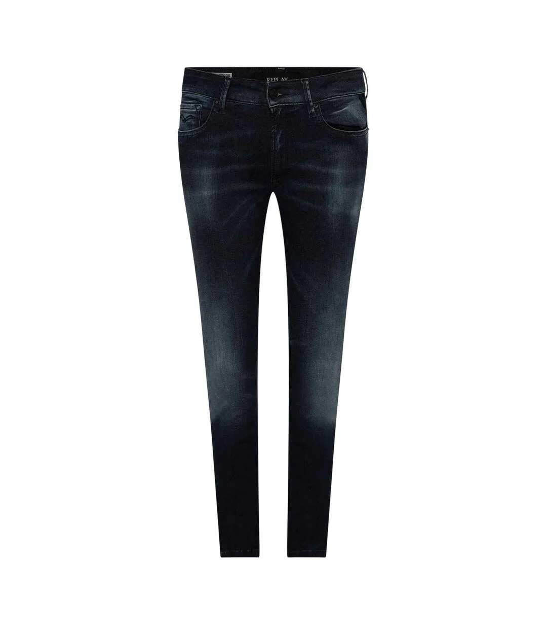 Womens/ladies Luz Cotton Skinny Jeans Blue Replay-2