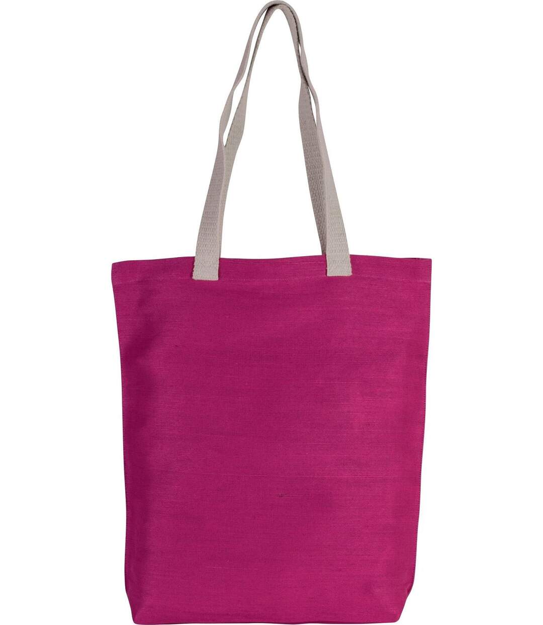 sac shopping en toile de jute - KI0229 - rose fuchsia-2