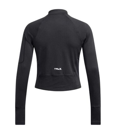 Womens/ladies Trail Run Half Zip Long-sleeved Top Grey Under Armour