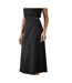 Principles Womens/Ladies Satin D-Ring Midi Skirt (Black) - UTDH6043