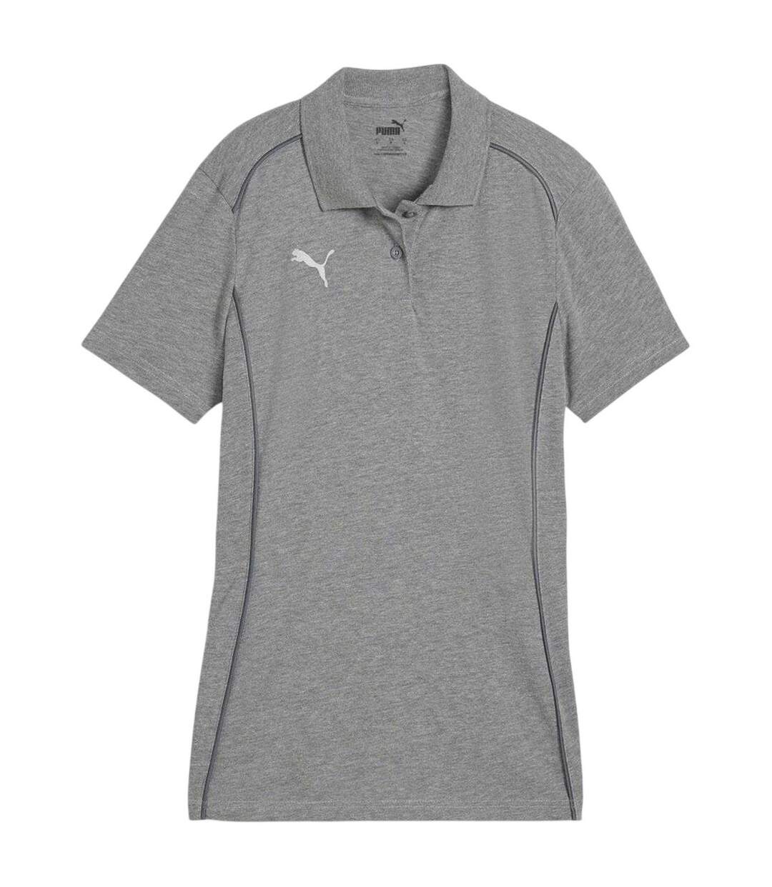 Womens/ladies Teamfinal Casuals Logo Polo Shirt Grey Puma-2