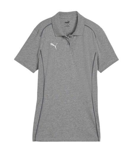 Womens/ladies Teamfinal Casuals Logo Polo Shirt Grey Puma