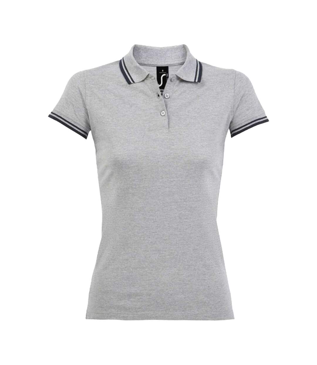 Polo Pasadena Femme Gris Chiné Bleu Marine SOLS-1