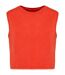 T-shirt crop sans manches écoresponsable - Femme - PAT342 - rouge paprika-1