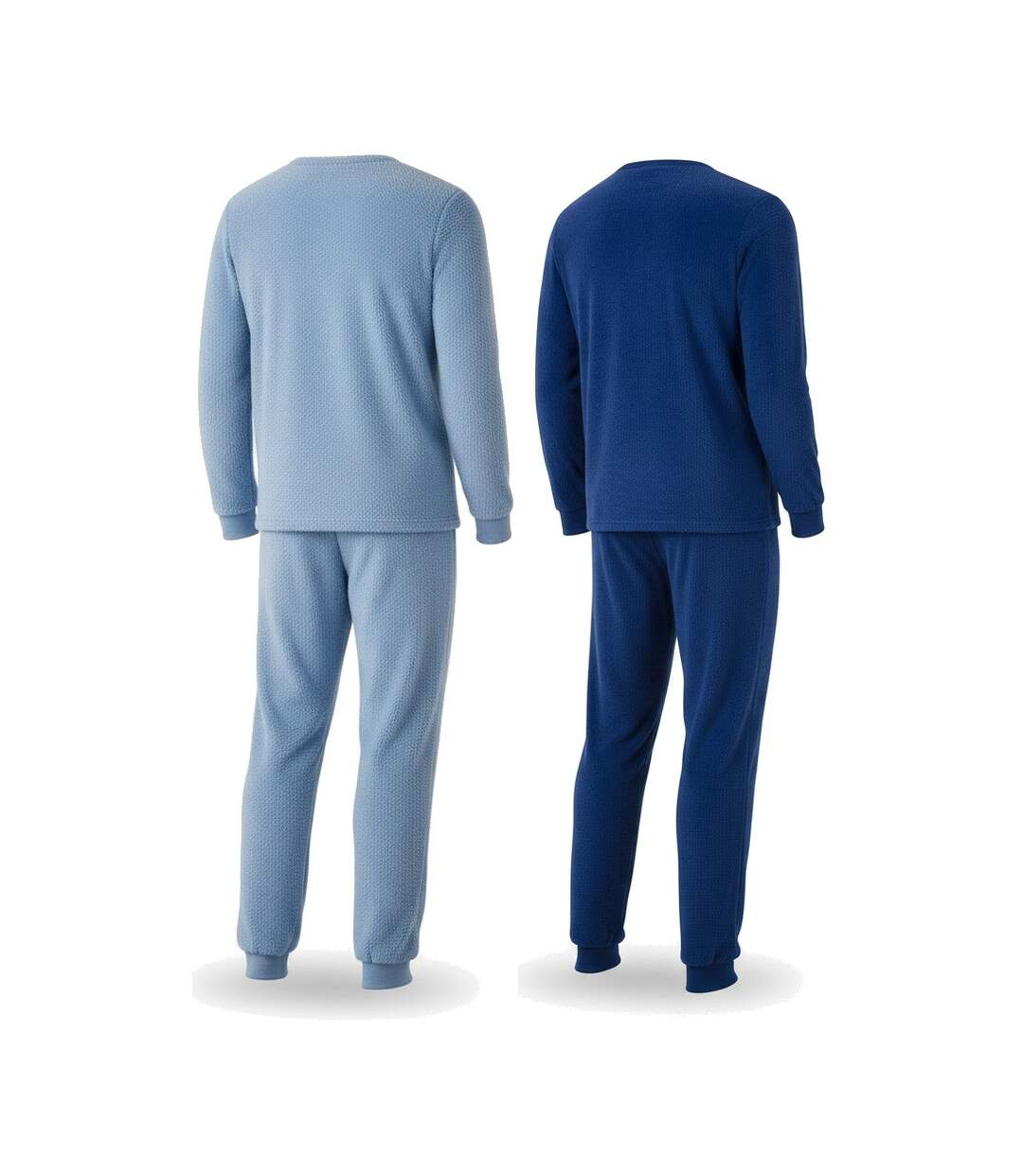 OZABI Pyjama Homme Pack de 2, Polaire Douce et Moelleuse, Broderie-3