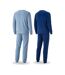 OZABI Pyjama Homme Pack de 2, Polaire Douce et Moelleuse, Broderie-3