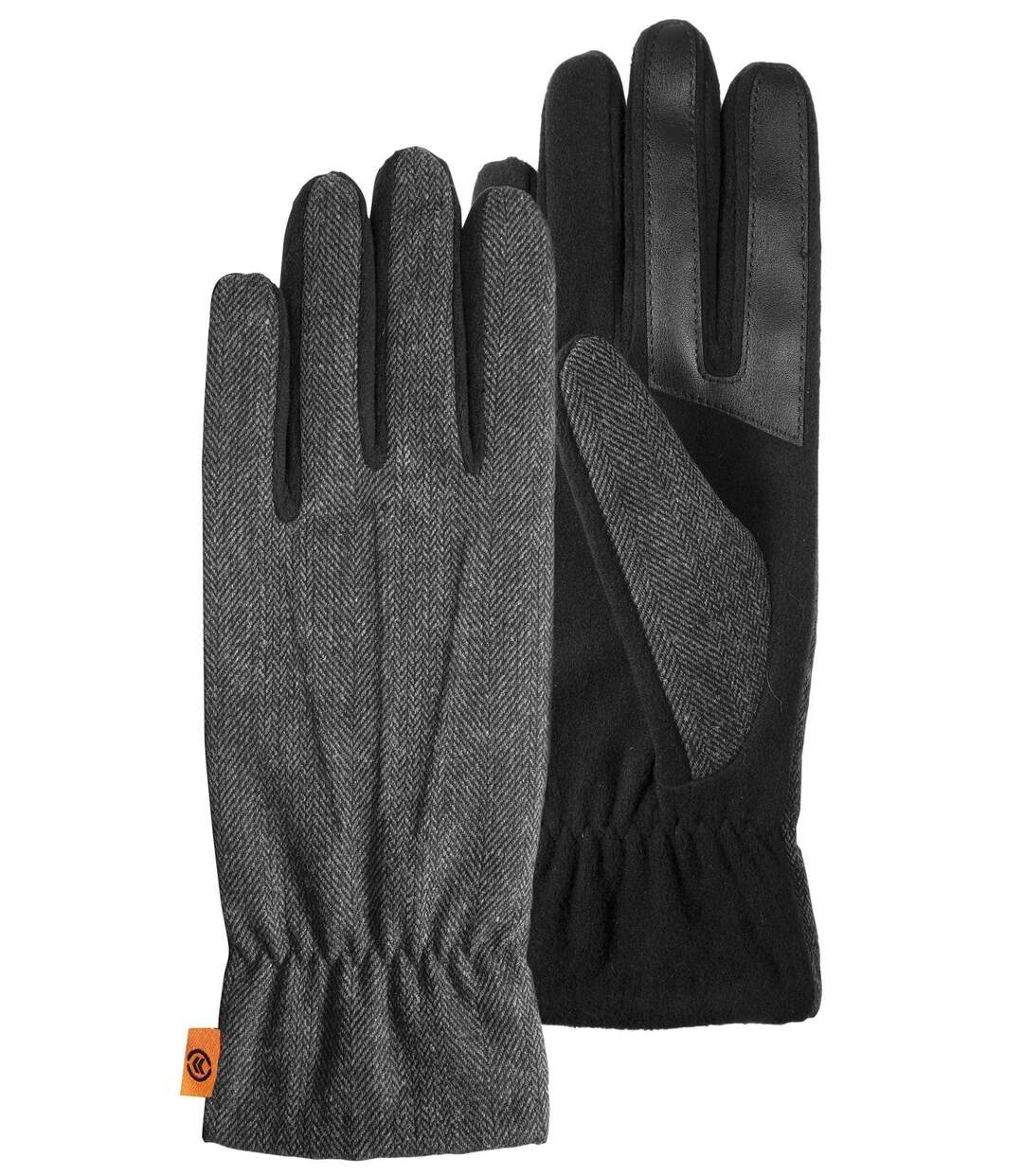 Isotoner Gants homme tactiles bi-matières tissu/polaire - doublure flexible-4
