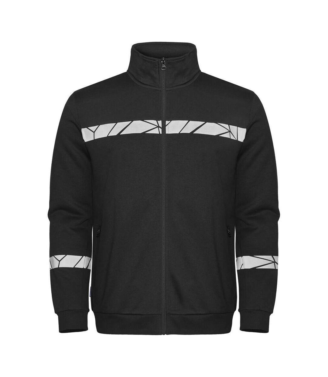 Mens Progression Hi-vis Full Zip Sweatshirt Black Projob-1