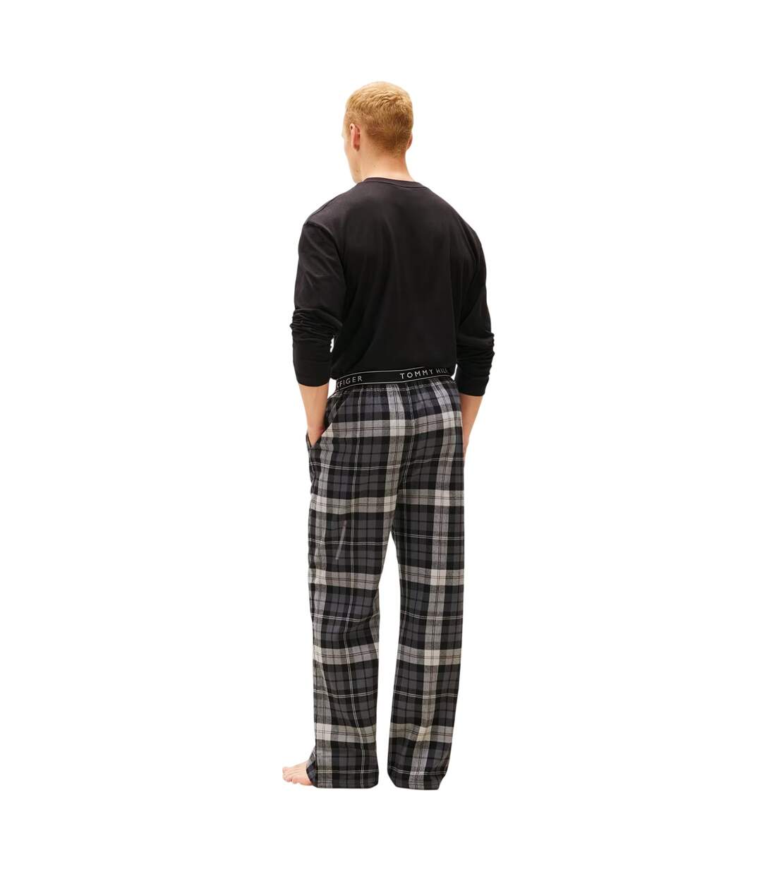Mens Flannel Plaid Pyjama Bottoms Black Tommy Hilfiger-3