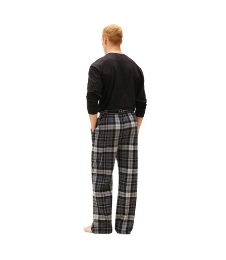 Mens Flannel Plaid Pyjama Bottoms Black Tommy Hilfiger