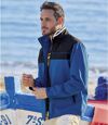Men's Blue Full Zip Windbreaker - Foldaway Hood Atlas For Men