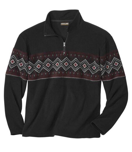 Fleece-Sweatshirt mit Jacquard-Muster