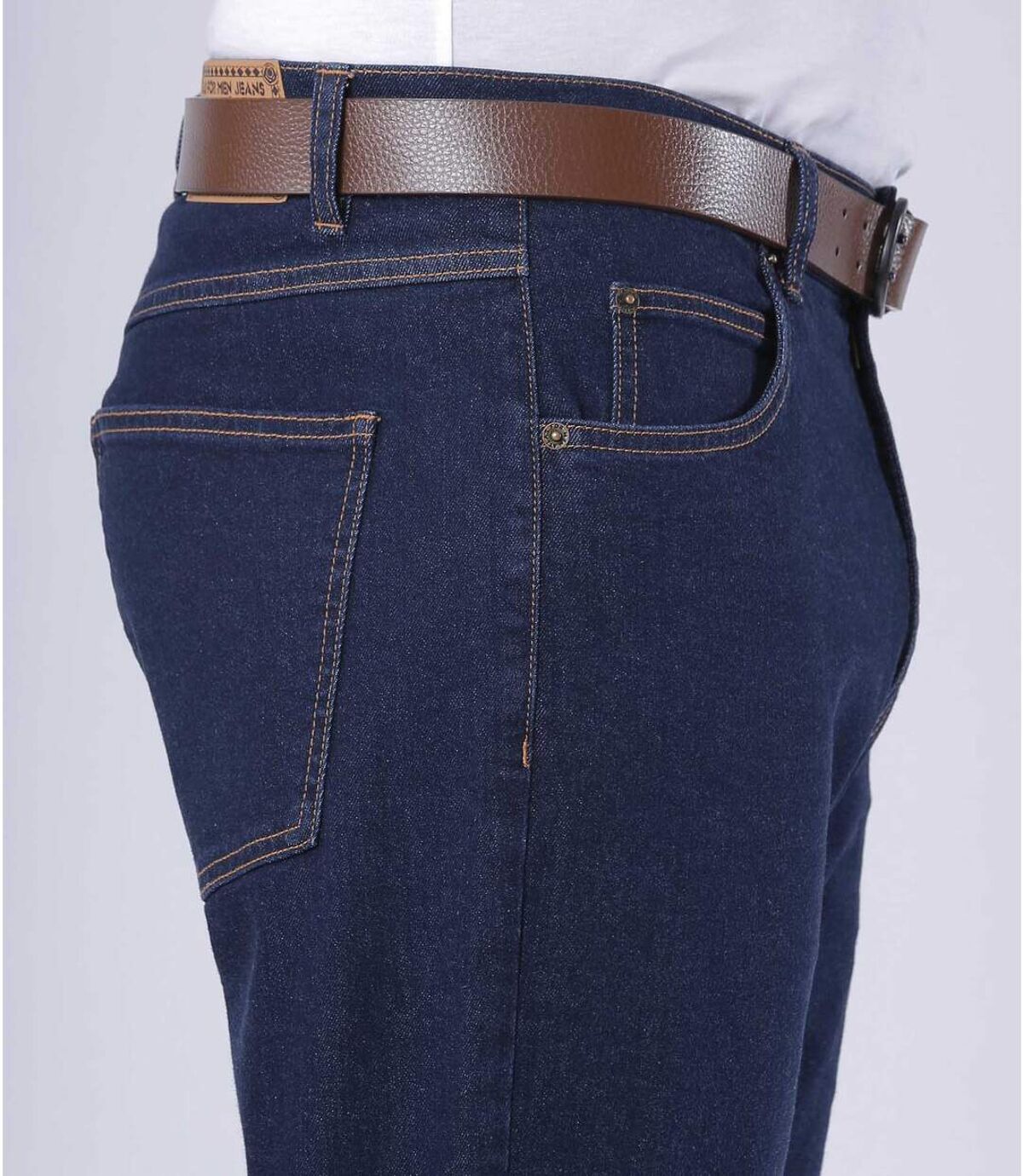 Donkerblauwe regular stretch jeans Atlas For Men
