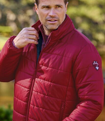 Men's Red Water-Repellent Padded Jacket