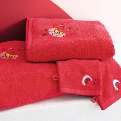 Lot 1 drap + 1 serviette + 2 gants