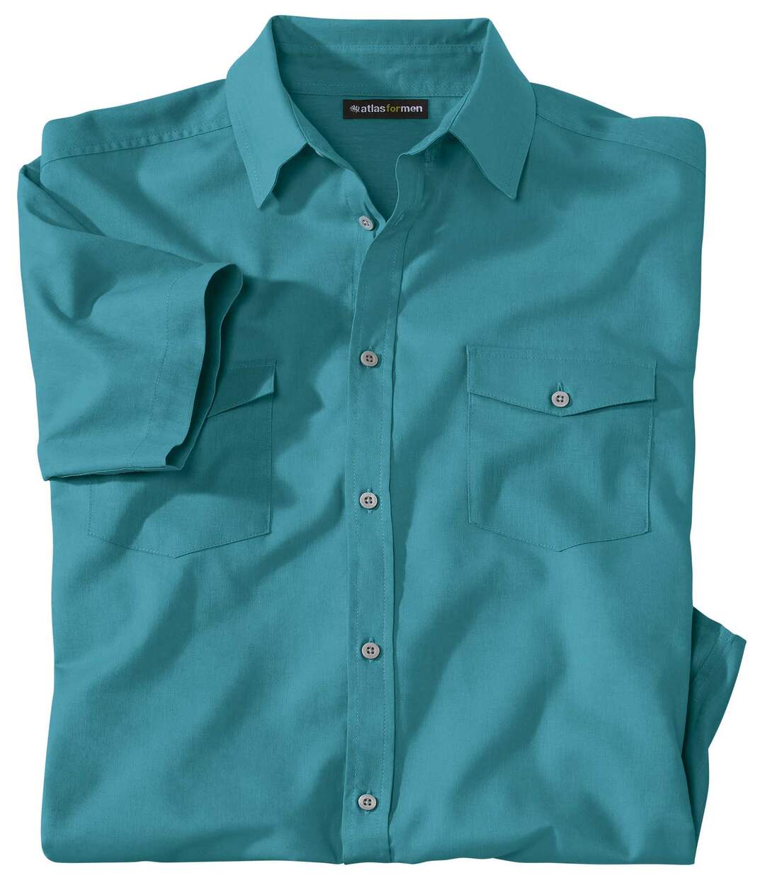 Men's Linen and Cotton Summer Shirt - Mallard Blue Atlas For Men