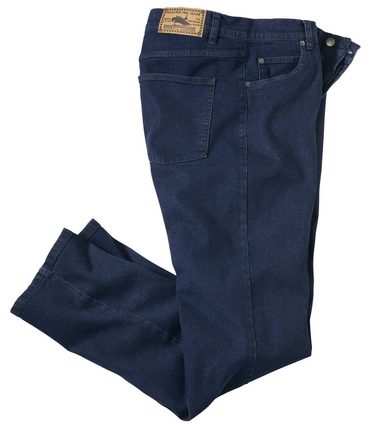 Dunkelblaue Stretch-Jeans im Regularschnitt Atlas For Men