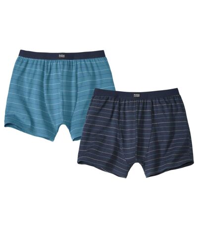 Pack of 2 Men's Stretch Boxer Shorts - Blue Navy