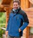 Men's Blue Water-Repellent Winter Parka