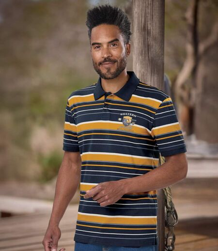 Gestreepte polo van jersey