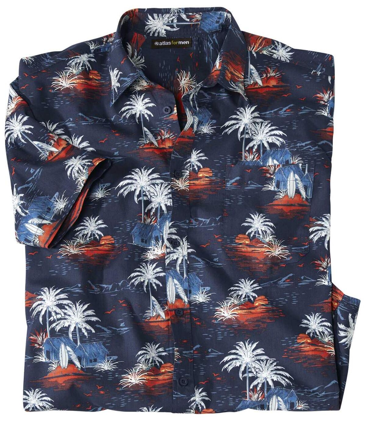 Men's Palm Print Poplin Shirt Atlas For Men