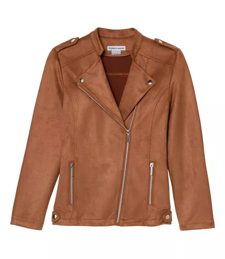 Women's Camel Faux Suede Jacket
