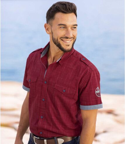 Chemise pilote fantaisie homme - rouge
