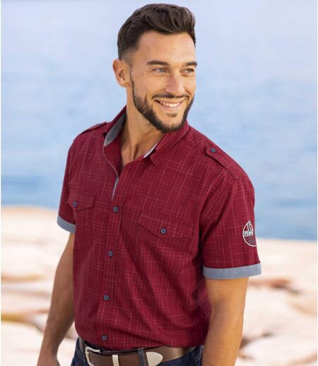 Chemise pilote fantaisie homme - rouge
