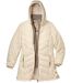 Women's Beige Padded Parka With Faux-Fur Hood-5