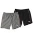 Pack of 2 Men's  Microfibre Shorts - Black Grey