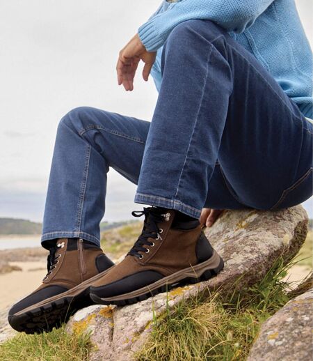 Les Boots Zippées Marron à Lacets