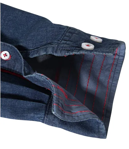 Chemise en Denim Stretch Brodée