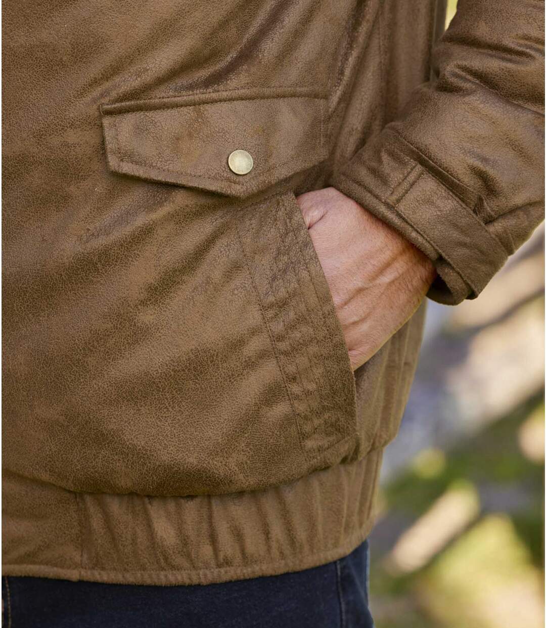 Zateplená bunda s koženkovým efektom Atlas For Men