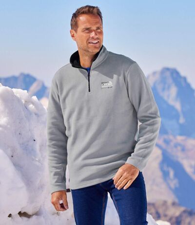 Pack of 3 Men's Microfleece Pullovers - Yellow Black Gray